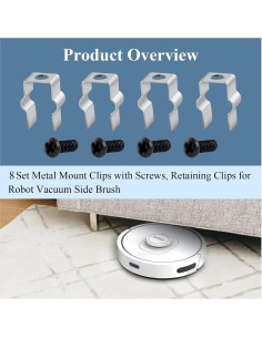 8 Clips de Montaje de Metal para Aspiradora Robot Shark IQ 2