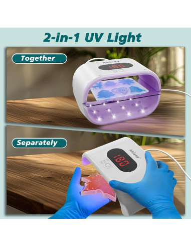 Luz UV de Curado Rápido Akisey 36W Doble Lado 20x20cm