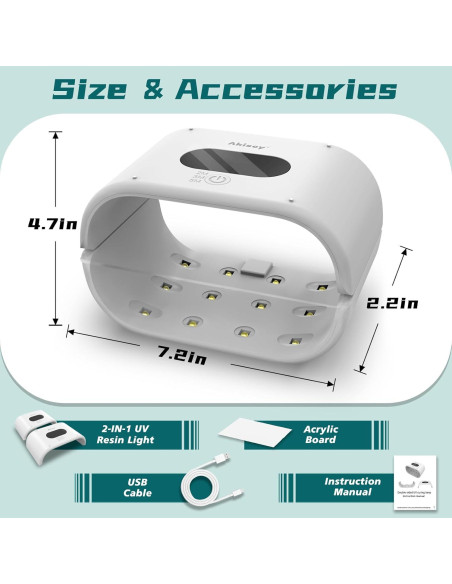 Luz UV de Curado Rápido Akisey 36W Doble Lado 20x20cm