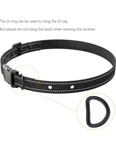 Correa de Nylon para Perros YLSF 2mm 66cm Ajustable Negra