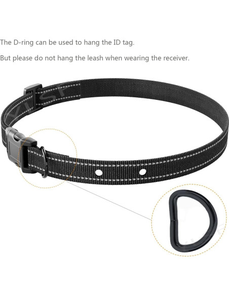 Correa de Nylon para Perros YLSF 2mm 66cm Ajustable Negra