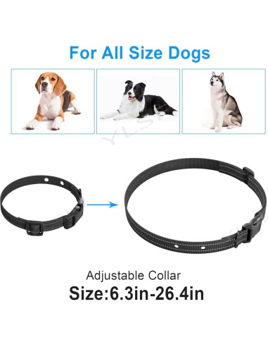 Correa de Nylon para Perros YLSF 2mm 66cm Ajustable Negra