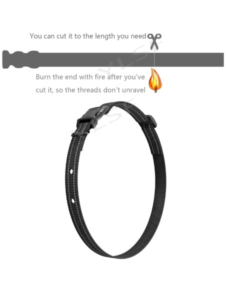 Correa de Nylon para Perros YLSF 2mm 66cm Ajustable Negra