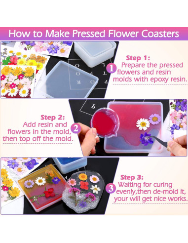 Kit de 140 Flores Secas Prensadas Cruzix para Manualidades