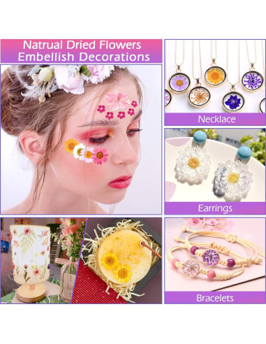 Kit de 140 Flores Secas Prensadas Cruzix para Manualidades