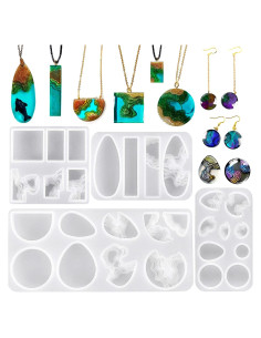 Moldes de Silicona para Joyería ZQYSING 4 Piezas Isla Oceánica