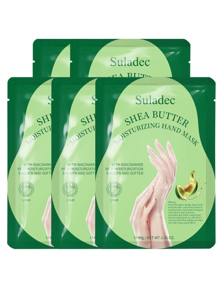 Mascarilla Hidratante para Manos SULADEC - Manteca de Karité y Leche de Cabra - 5 Pares