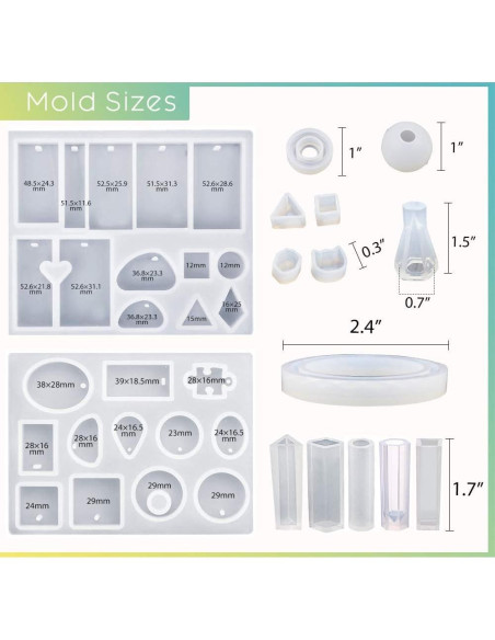 Kit de Joyería de Resina LET'S RESIN - 16 Moldes y Herramientas