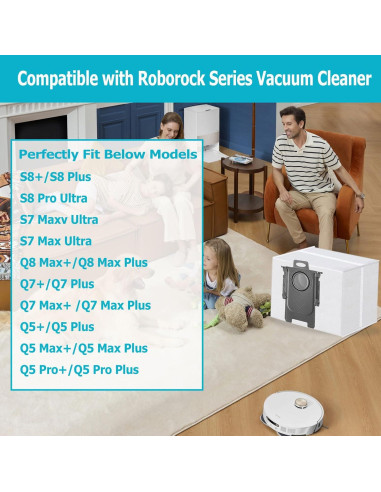 Paquete de 20 bolsas de polvo Janhaley para Roborock 3L