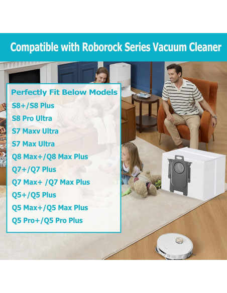 Paquete de 20 bolsas de polvo Janhaley para Roborock 3L Paquete de 20 bolsas de polvo Janhaley para Roborock 3L