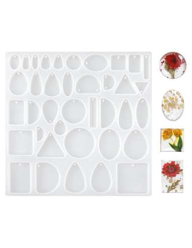 Moldes de Silicona para Joyería de Resina 38 Formas Salbsever