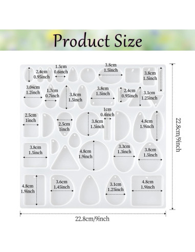 Moldes de Silicona para Joyería de Resina 38 Formas Salbsever