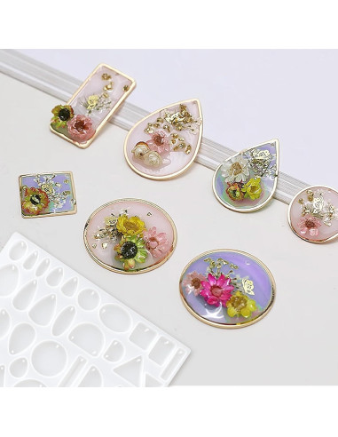 Moldes de Silicona para Joyería de Resina 38 Formas Salbsever