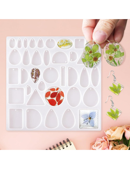 Moldes de Silicona para Joyería de Resina 38 Formas Salbsever