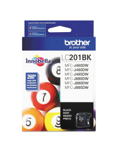 Cartucho de tinta negra Brother LC201BK - Rinde 260 páginas
