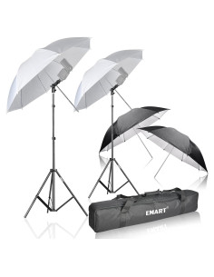 Kit de Paraguas Fotográfico Reflectante EMART 33" con Soporte