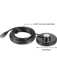 Soporte Magnético NMO Eifagur con Cable PL-259 5m para Antena 2