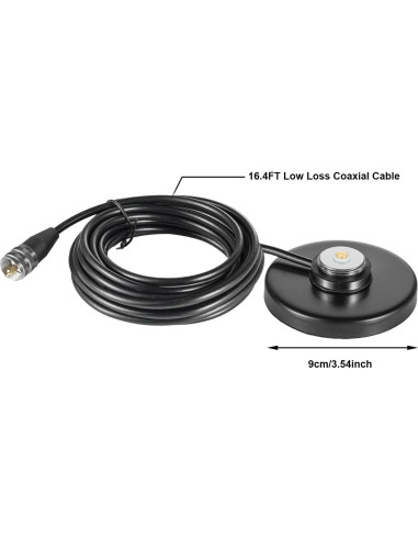 Soporte Magnético NMO Eifagur con Cable PL-259 5m para Antena