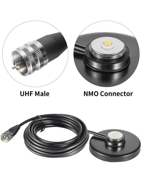 Soporte Magnético NMO Eifagur con Cable PL-259 5m para Antena
