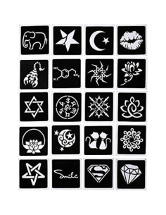 Kit de Tatuajes Temporales Wumawu 6 Piezas con Plantillas 2