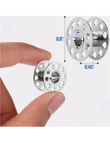 Bobinas de Metal Mr. Pen - Paquete de 64 para Máquina de Coser