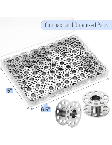 Bobinas de Metal Mr. Pen - Paquete de 64 para Máquina de Coser