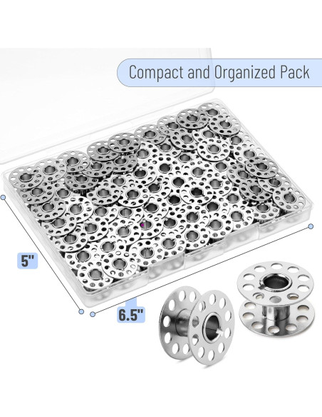 Bobinas de Metal Mr. Pen - Paquete de 64 para Máquina de Coser