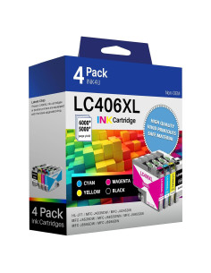 Cartucho de Tinta Compatible Brother LC406XL - Paquete de 4