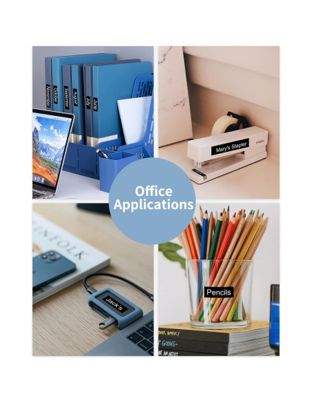 Cinta de Etiquetas MarkDomain TZe-335 12mm Blanca sobre Negra - Paquete de 5