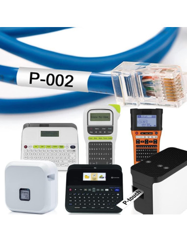 Cinta de Etiqueta Cruxer HSE-211 Negra sobre Blanca 10 Unidades 5.8mm