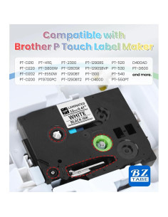 Paquete de 6 cintas TZe 12mm EazeID para etiquetadora Brother 2