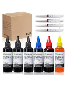 Kit de Recarga de Tinta Universal DLMELHOR 600ml 6 Colores
