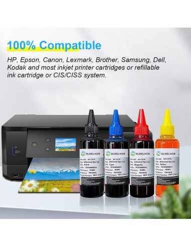 Kit de Recarga de Tinta Universal DLMELHOR 600ml 6 Colores