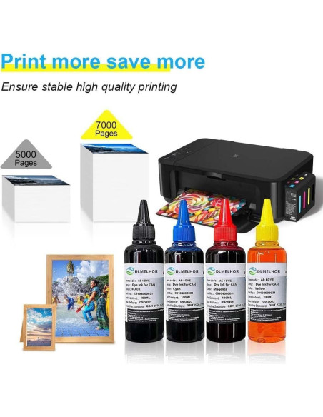 Kit de Recarga de Tinta Universal DLMELHOR 600ml 6 Colores