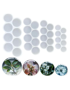 Juego de 4 Moldes de Silicona para Resina en Forma de Círculo