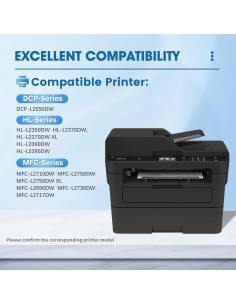 Cartuchos de Tóner Negro VIHAN TN730 Reemplazo para Brother (2 Pck) 2