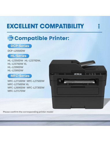 Cartuchos de Tóner Negro VIHAN TN730 Reemplazo para Brother (2 Pck)