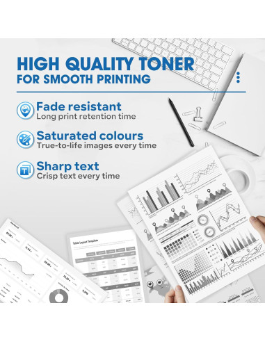 Cartuchos de Tóner Negro VIHAN TN730 Reemplazo para Brother (2 Pck)