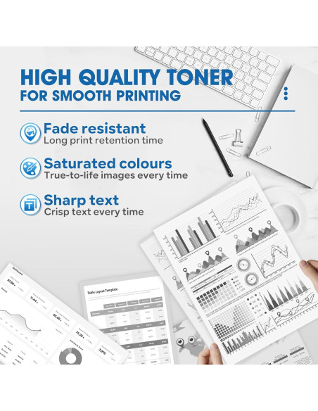 Cartuchos de Tóner Negro VIHAN TN730 Reemplazo para Brother (2 Pck)