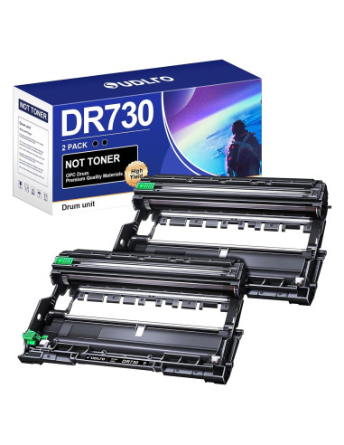Tambor DR730 Compatible SUDLTO para Brother - 2 Paquetes, Negro