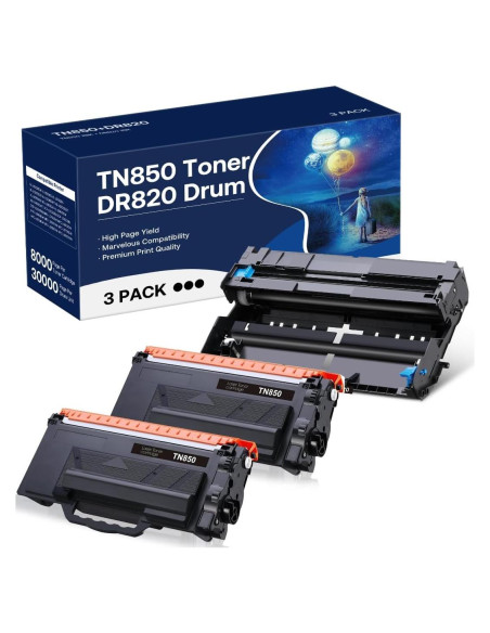 Cartucho de Tóner TN850 y Tambor DR820 Compatible Brother Cartucho de Tóner TN850 y Tambor DR820 Compatible Brother