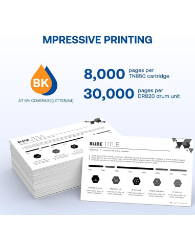 Cartucho de Tóner TN850 y Tambor DR820 Compatible Brother