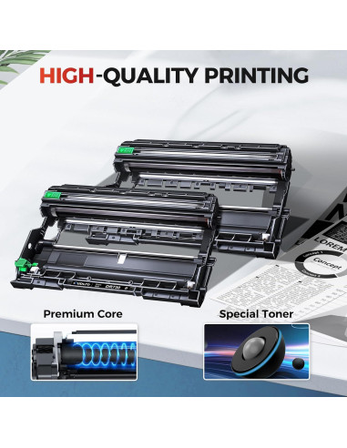 Tambor DR730 Compatible SUDLTO para Brother - 2 Paquetes, Negro