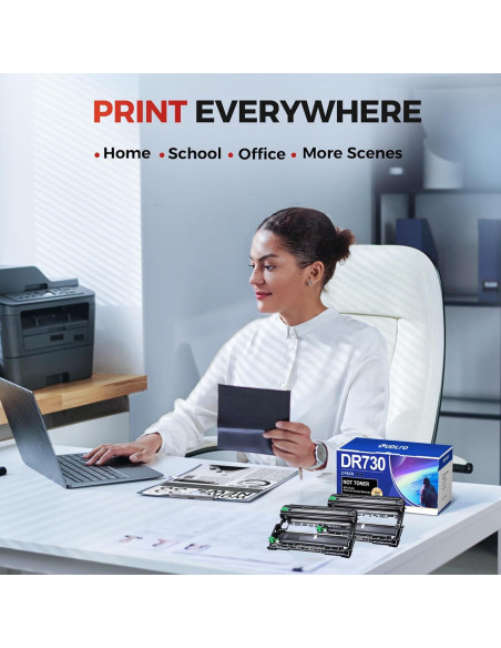 Tambor DR730 Compatible SUDLTO para Brother - 2 Paquetes, Negro