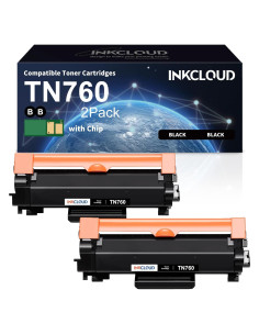 Cartucho de Tóner Negro INKCLOUD TN760 para Brother - 2 Unidades