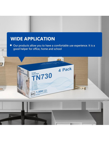 Cartucho de Tóner Negro TN-730 4-Pack para Brother