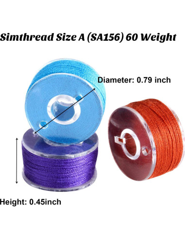 144 Bobinas de Hilo Preenrolladas EBOOT 24 Colores Tamaño A