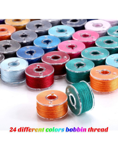 144 Bobinas de Hilo Preenrolladas EBOOT 24 Colores Tamaño A