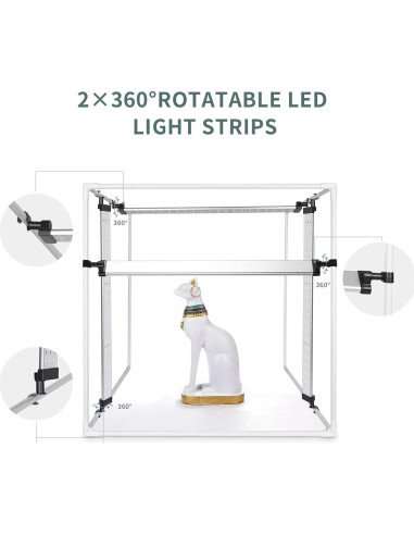 Caja de Luz LED FOSITAN 90cm con 126 LEDs y 4 Fondos