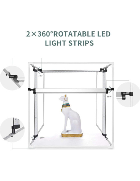 Caja de Luz LED FOSITAN 90cm con 126 LEDs y 4 Fondos